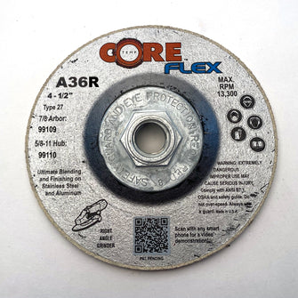 Core Flex – Cotton Fiber – 4-1/2 x 5/8-11 w/ Metal Threaded Hub A36R